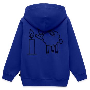 singendes Schaf mit Kerze Weihnachten - Kinder Premium Organic Zip Hoodie - Royalblau - Hinten - AI Model Kid Male (0cm)
