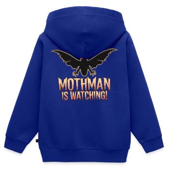 MOTHMAN REGARDE - Sweat Premium à capuche zippé enfant bio - bleu roi - Dos - AI Model Kid Male (0cm)