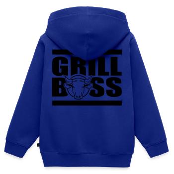 grill - Kinder Premium Organic Zip Hoodie - Royalblau - Hinten - AI Model Kid Male (0cm)