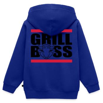 grill - Kinder Premium Organic Zip Hoodie - Royalblau - Hinten - AI Model Kid Male (0cm)