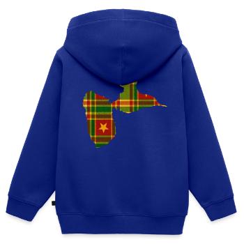 Guadeloupe - Kinder Premium Organic Zip Hoodie - Royalblau - Hinten - AI Model Kid Male (0cm)