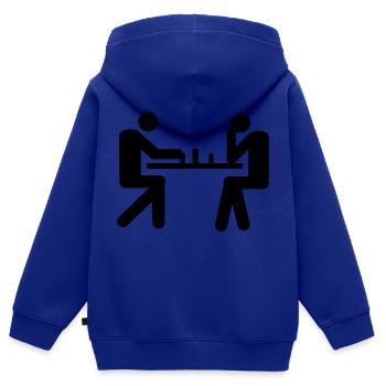 chess - check - Kids Premium Organic Zip-up Hoodie - royal blue - Back - AI Model Kid Male (0cm)