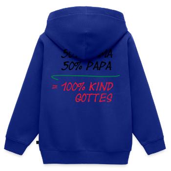 Kind Gottes - Kinder Premium Organic Zip Hoodie - Royalblau - Hinten - AI Model Kid Male (0cm)