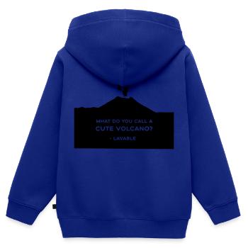 Amour de volcan - Sweat Premium à capuche zippé enfant bio - bleu roi - Dos - AI Model Kid Male (0cm)