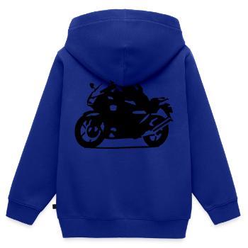 biker - Kinder Premium Organic Zip Hoodie - Royalblau - Hinten - AI Model Kid Male (0cm)