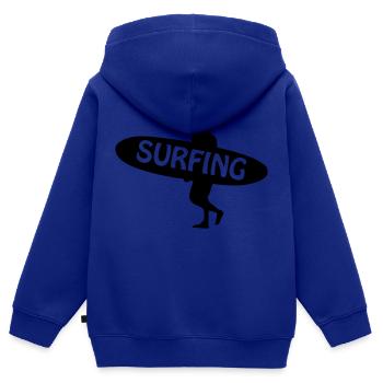 Surfen - Surfer - Kinder Premium Organic Zip Hoodie - Royalblau - Hinten - AI Model Kid Male (0cm)
