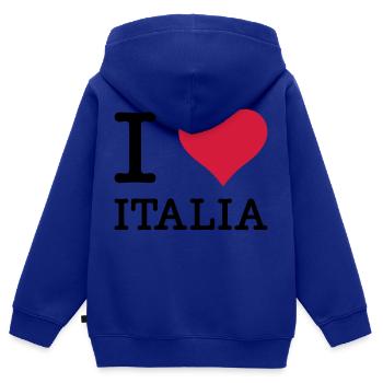 I Love Italia - Kinder Premium Organic Zip Hoodie - Royalblau - Hinten - AI Model Kid Male (0cm)
