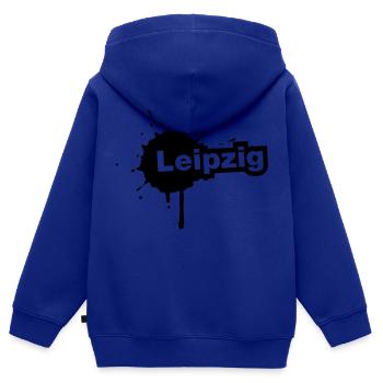 Leipzig Splatter - Kinder Premium Organic Zip Hoodie - Royalblau - Hinten - AI Model Kid Male (0cm)