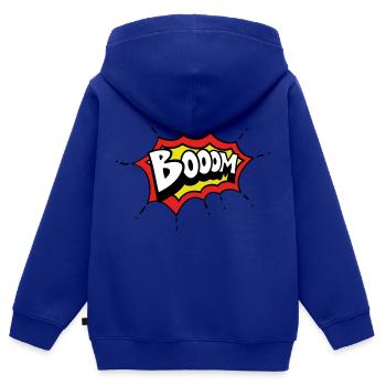 boom comic design - Kinder Premium Organic Zip Hoodie - Royalblau - Hinten - AI Model Kid Male (0cm)