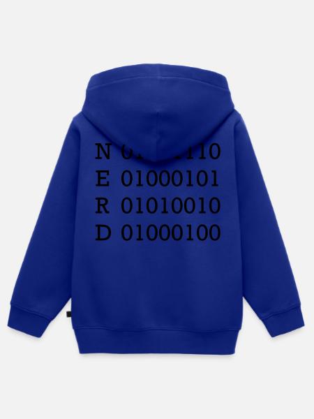 binary nerd - Premium børne zip-hættetrøje økologisk - kongeblå