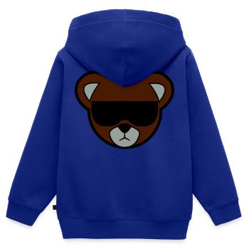 baer - Kinder Premium Organic Zip Hoodie - Royalblau - Hinten - AI Model Kid Male (0cm)