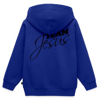 Katholisch Team Jesus Christus Christ Evangelisch - Kinder Premium Organic Zip Hoodie - Royalblau - Hinten - AI Model Kid Male (0cm)