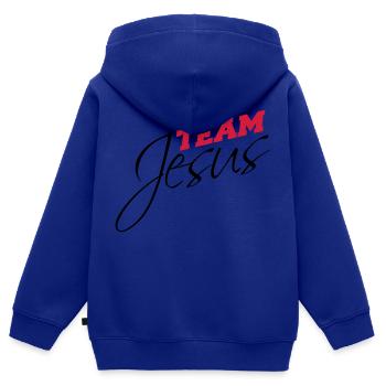 Katholisch Team Jesus Christus Christ Evangelisch - Kinder Premium Organic Zip Hoodie - Royalblau - Hinten - AI Model Kid Male (0cm)