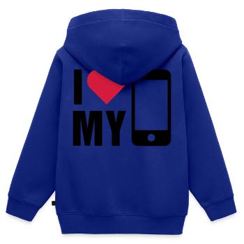 Love Handy - Kinder Premium Organic Zip Hoodie - Royalblau - Hinten - AI Model Kid Male (0cm)