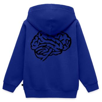 Brain - Kids Premium Organic Zip-up Hoodie - royal blue - Back - AI Model Kid Male (0cm)