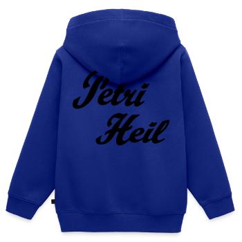 Petri Heil - Kinder Premium Organic Zip Hoodie - Royalblau - Hinten - AI Model Kid Male (0cm)