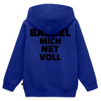 Babbel mich net voll - Kinder Premium Organic Zip Hoodie - Royalblau - Hinten - AI Model Kid Male (0cm)