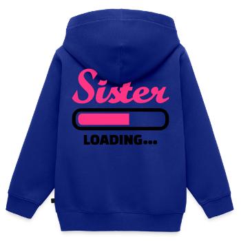Schwester - Kinder Premium Organic Zip Hoodie - Royalblau - Hinten - AI Model Kid Male (0cm)