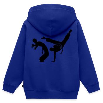 capoeira - Sweat Premium à capuche zippé enfant bio - bleu roi - Dos - AI Model Kid Male (0cm)