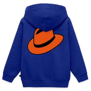 Hut - Kinder Premium Organic Zip Hoodie - Royalblau - Hinten - AI Model Kid Male (0cm)