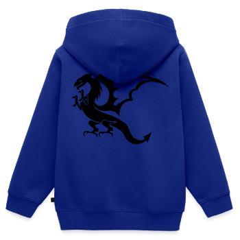 dragon - Kinder Premium Organic Zip Hoodie - Royalblau - Hinten - AI Model Kid Male (0cm)