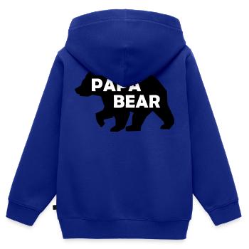 Papa Bear Baer Papa Tshirt - Kinder Premium Organic Zip Hoodie - Royalblau - Hinten - AI Model Kid Male (0cm)