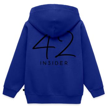 42 insider Film Galaxis Anhalter Spruch Schrift - Kinder Premium Organic Zip Hoodie - Royalblau - Hinten - AI Model Kid Male (0cm)