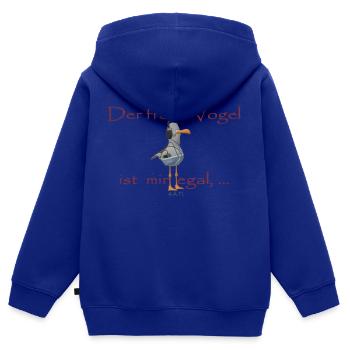 Der frühe Vogel - Kinder Premium Organic Zip Hoodie - Royalblau - Hinten - AI Model Kid Male (0cm)