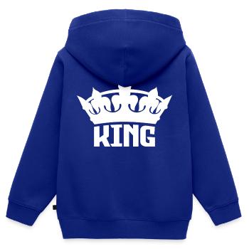 King & Queen | King - Kinder Premium Organic Zip Hoodie - Royalblau - Hinten - AI Model Kid Male (0cm)