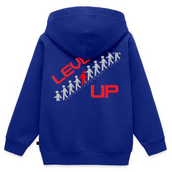 Level up - Kinder Premium Organic Zip Hoodie - Royalblau - Hinten - AI Model Kid Male (0cm)