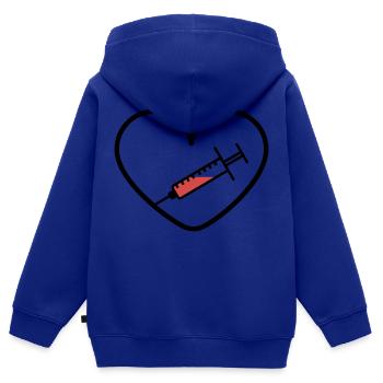 Impfstoff Virus Covid Herz Befürworter Design - Kinder Premium Organic Zip Hoodie - Royalblau - Hinten - AI Model Kid Male (0cm)