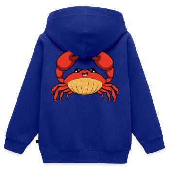 Krabbe - Kinder Premium Organic Zip Hoodie - Royalblau - Hinten - AI Model Kid Male (0cm)