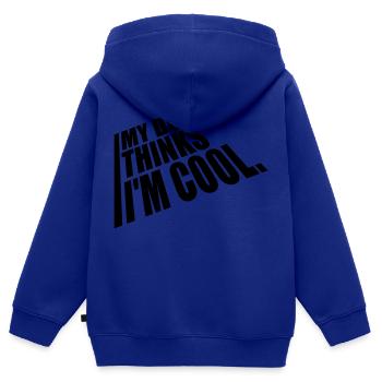 Le chien pense dans la fraîcheur - Sweat Premium à capuche zippé enfant bio - bleu roi - Dos - AI Model Kid Male (0cm)