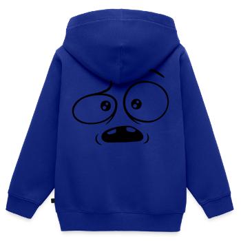 Confused skeptical comic face - Kids Premium Organic Zip-up Hoodie - royal blue - Back - AI Model Kid Male (0cm)