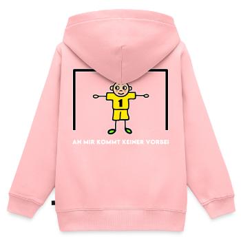 Torwart im Tor Tormann Spruch - Fußball - Kinder Premium Organic Zip Hoodie - Rosa - Hinten - AI Model Kid Female (0cm)