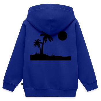 Palmen Insel - Kinder Premium Organic Zip Hoodie - Royalblau - Hinten - AI Model Kid Male (0cm)
