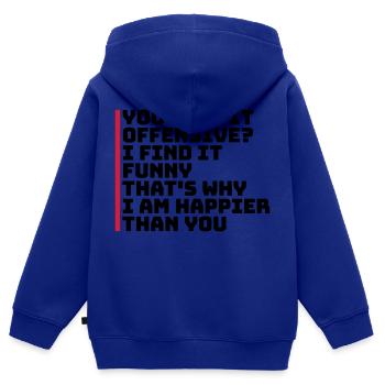 You find it offensive - Kinder Premium Organic Zip Hoodie - Royalblau - Hinten - AI Model Kid Male (0cm)