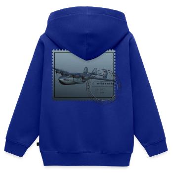Historical stamp clipper air mail - Kids Premium Organic Zip-up Hoodie - royal blue - Back - AI Model Kid Male (0cm)
