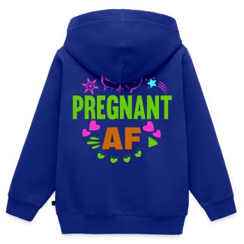 Mère Enceinte Bébé Nourrisson T-Shirt Maman - Sweat Premium à capuche zippé enfant bio - bleu roi - Dos - AI Model Kid Male (0cm)