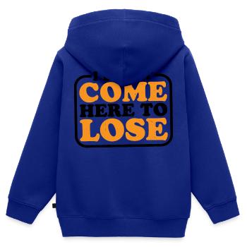 Je ne suis pas venu ici pour perdre 2 - Sweat Premium à capuche zippé enfant bio - bleu roi - Dos - AI Model Kid Male (0cm)
