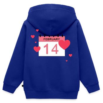 14. Februar, mehrere Herzen - Kinder Premium Organic Zip Hoodie - Royalblau - Hinten - AI Model Kid Male (0cm)