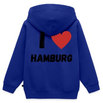 I Love Hamburg - Kinder Premium Organic Zip Hoodie - Royalblau - Hinten - AI Model Kid Male (0cm)