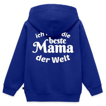 Ich habe die beste Mama der Welt - Kinder Premium Organic Zip Hoodie - Royalblau - Hinten - AI Model Kid Male (0cm)
