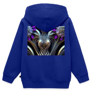 Abstract Female - Kids Premium Organic Zip-up Hoodie - royal blue - Back - AI Model Kid Male (0cm)