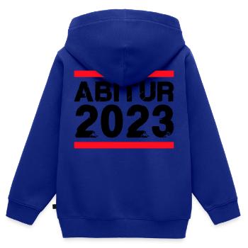 Obtention du diplôme d’études secondaires 2023 - Sweat Premium à capuche zippé enfant bio - bleu roi - Dos - AI Model Kid Male (0cm)