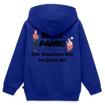 Keine Panik! Der Handwerker ist da! Technik, Azubi - Kinder Premium Organic Zip Hoodie - Royalblau - Hinten - AI Model Kid Male (0cm)