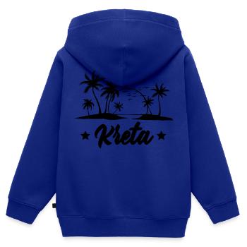 Crète - Sweat Premium à capuche zippé enfant bio - bleu roi - Dos - AI Model Kid Male (0cm)