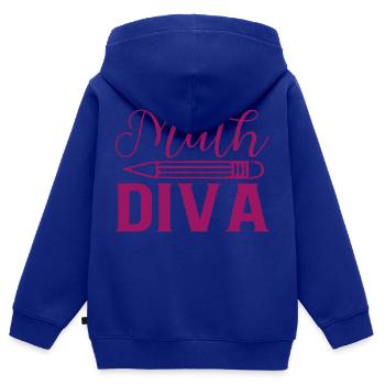 Math Diva, pour toutes les divas qui aiment les mathématiques - Sweat Premium à capuche zippé enfant bio - bleu roi - Dos - AI Model Kid Male (0cm)