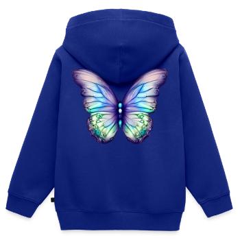 Schmetterling Insekt Falter Tier - Kinder Premium Organic Zip Hoodie - Royalblau - Hinten - AI Model Kid Male (0cm)