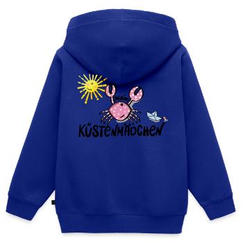 Küstenmädchen Krabbe - Kinder Premium Organic Zip Hoodie - Royalblau - Hinten - AI Model Kid Male (0cm)